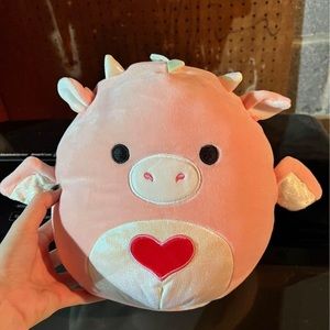 Pink squishmallow with heart